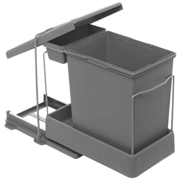 Cos de gunoi incorporabil Pelikan 21500, cu extragere automata, cu un recipient de 20 L si unul de 1 L, antracit [1]