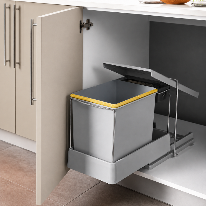 Coș gunoi încorporabil Pelikan 21600 – 16 l, gri deschis, cu extragere automată [4]