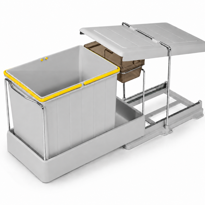 Coș gunoi încorporabil Pelikan 21600 – 16 l, gri deschis, cu extragere automată [5]