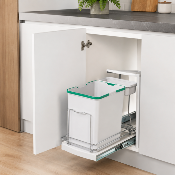 Coș gunoi încorporabil Starax S-2391-G – 16 l + 1 l, gri, cu extragere automată [5]