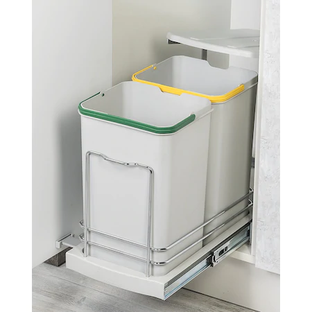 Cos de gunoi incorporabil S2392, colectare selectiva, cu extragere automata, cu doua recipiente 12+12 litri [2]