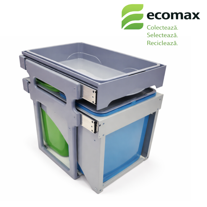 Cos de gunoi incorporabil Tank Front, colectare selectiva, cu 2 recipiente 2 x 16 litri si tavita multifunctionala [2]