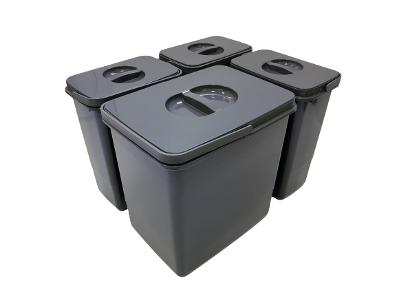 Cos de gunoi Jazz 45 incorporabil, colectare selectiva, 1 compartiment x15 litri si 3x7 litri, H300 mm [3]
