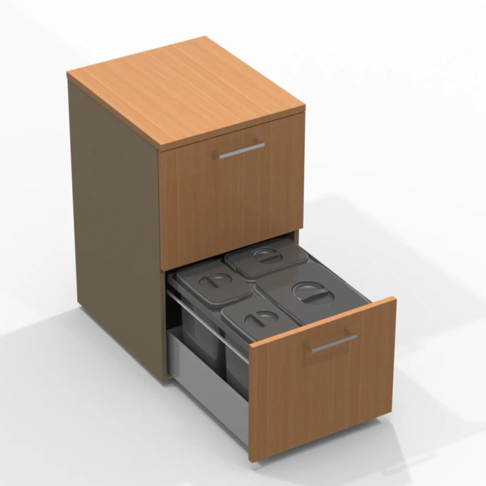 Cos de gunoi Jazz 45 incorporabil in sertar, colectare selectiva, 1 compartiment x15 litri si 3x7 litri, H300 mm [3]