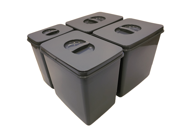 Cos de gunoi Jazz 60 incorporabil, colectare selectiva, 3 compartimente x15 litri si 1x7 litri, H300 mm [3]