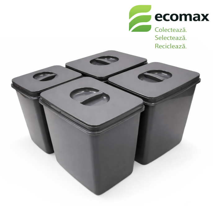 Cos de gunoi Jazz 60 incorporabil in sertar, colectare selectiva, 3 compartimente x15 litri si 1x7 litri, H300 mm [2]