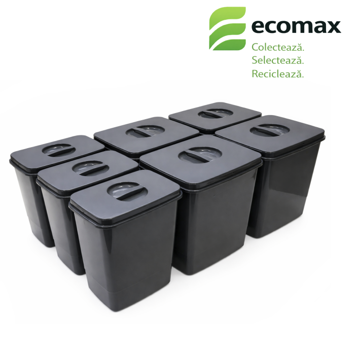 Cos de gunoi Jazz 90 incorporabil in sertar, colectare selectiva, 4 compartimente x15 litri si 3x7 litri, H300 mm [2]