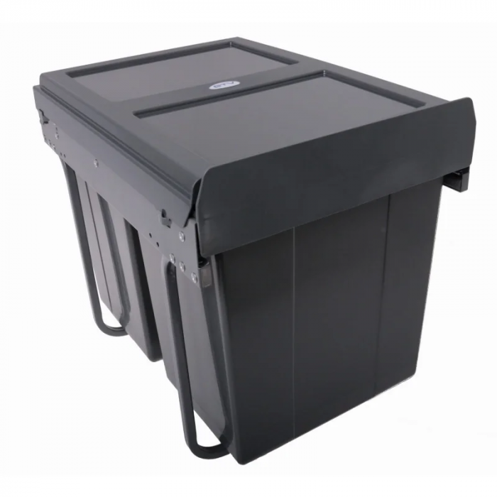 Cos de gunoi Practi Eco incorporabil cu 2 compartimente x 10 L si 1 compartiment x 20 L, pentru corp de 400 mm, gri antracit [3]
