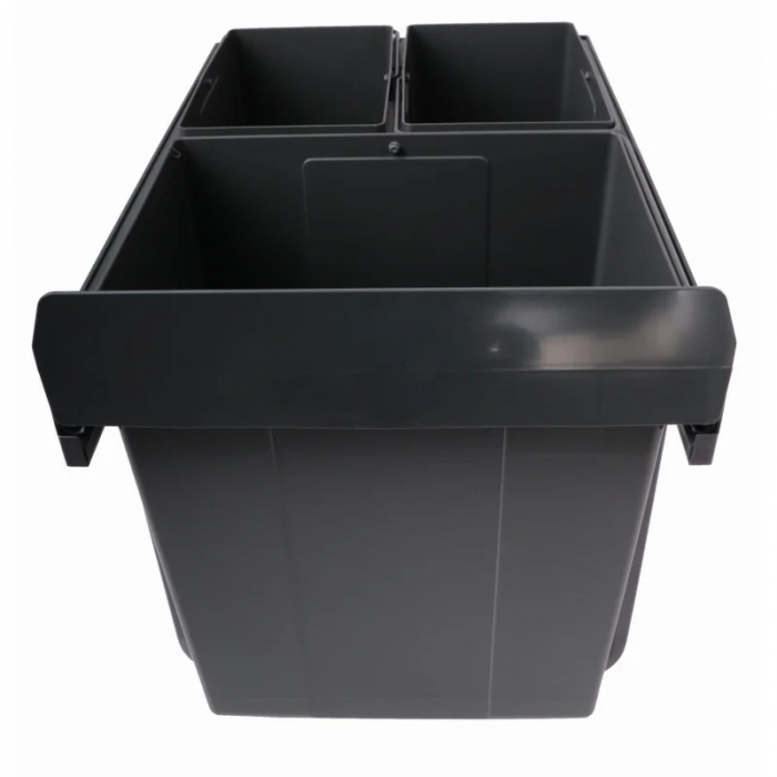 Cos de gunoi Practi Eco incorporabil cu 2 compartimente x 10 L si 1 compartiment x 20 L, pentru corp de 400 mm, gri antracit [4]
