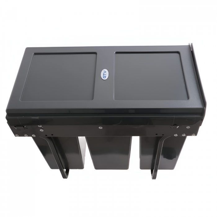 Cos de gunoi Practi Eco incorporabil cu 3 compartimente x 10 L, pentru corp de 300 mm, gri antracit [8]