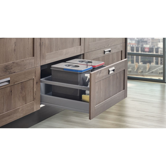 Cos de gunoi Praktico Orion incorporabil in sertar, colectare selectiva, cu 2 recipiente, pentru corp de 600 mm latime, H:230 mm [4]