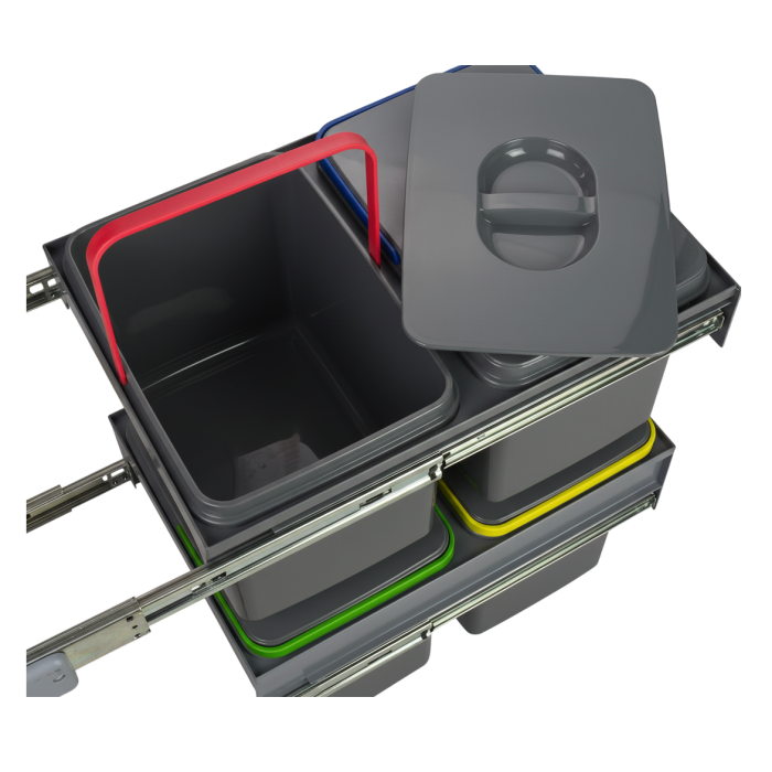 Cos de gunoi Tandem Short incorporabil, colectare selectiva, cu 2 compartimente x 15 litri si 2 compartimente x 12 litri [4]