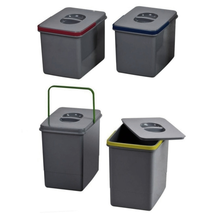 Cos de gunoi Tandem Short incorporabil, colectare selectiva, cu 2 compartimente x 15 litri si 2 compartimente x 12 litri [5]