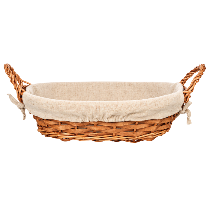 Coș depozitare oval Kipit, cu mânere, împletit, maro/bej, 35 x 25 x 9 cm [2]