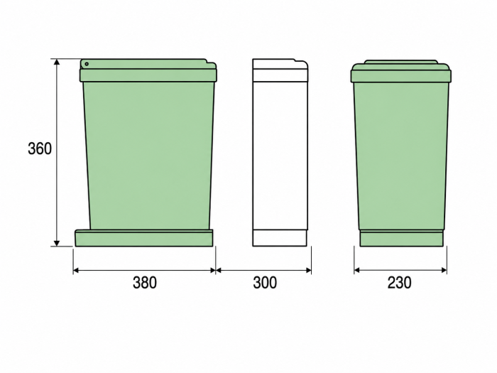 Coș gunoi încorporabil Gollinucci CR Davis, pentru corp de 300 mm, colectare selectivă, 2 x 7,5 l [2]