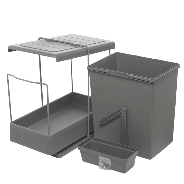 Coș gunoi încorporabil Pelikan 21511A, cu extragere automată, pentru corp de 400 mm, antracit, 1 x 20 l + 1 x 1 l [3]