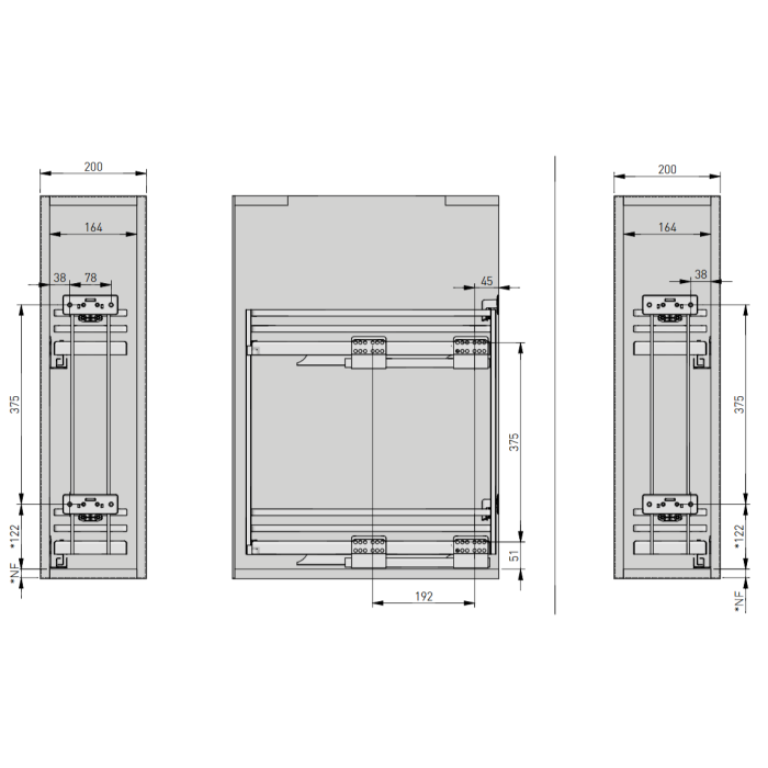 Cos Jolly Movix Pro de stanga, pentru corp de 200 mm, antracit [6]