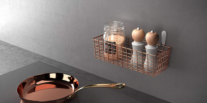 Cos multifunctional pentru organizare si depozitare Koala Copper, finisaj cupru, 33x12x9 cm [2]