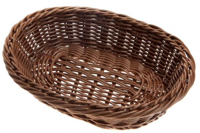 Cos oval pentru paine, maro, 25x20x7 cm [3]