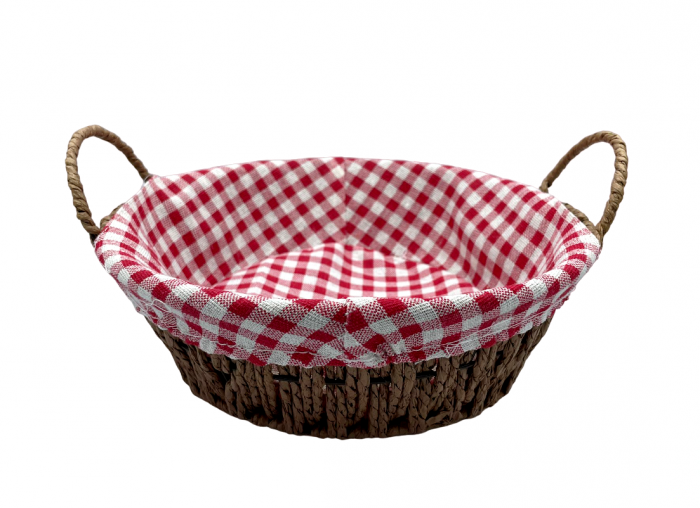 Cos rotund pentru paine, cu manere si panza, maro, Ø: 24 cm [2]