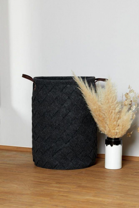 Cos rufe murdare rotund impletit Trovo, antracit, 75 l [3]