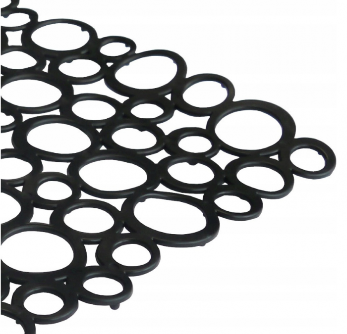 Covoras protectie chiuveta, patrat, negru, 29x29 cm [2]