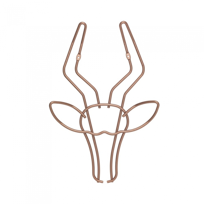 Cuier de perete Safari, finisaj cupru in forma de antilopa [1]