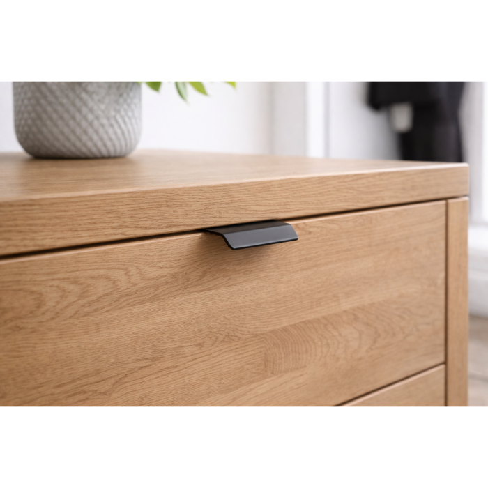 Cutie 25 bucati manere mobilier Cruve, finisaj negru mat, L: 45 mm [2]