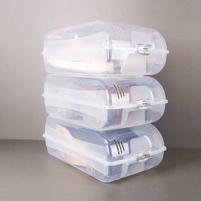 Cutie de protectie pentru incaltaminte barbati, transparenta, 37.5x21x13.5cm [2]
