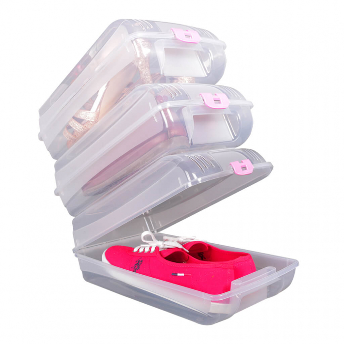 Cutie de protectie pentru incaltaminte femei, transparenta, 31.5x19x10.5 cm [3]