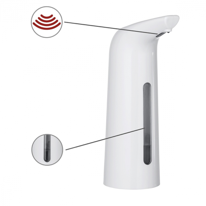 Dispenser sapun lichid cu senzor Larino, alb, 400 ml [6]