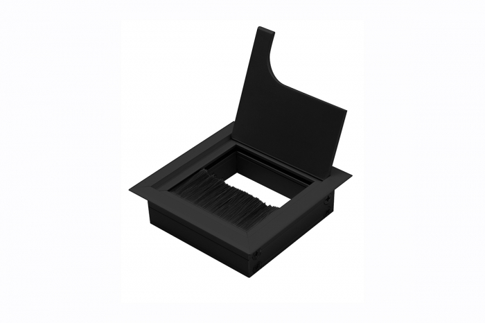 Doza trecere cablu patrata metalica, finisaj negru, 80x80 mm [2]