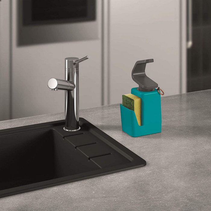 Dozator sapun cu suport pentru burete Soap Tex, turcoaz [4]