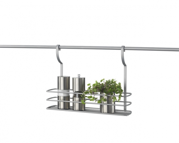 Etajera cu un raft pentru recipiente City Frost, finisaj gri, 34 x 9 x 26 cm [2]