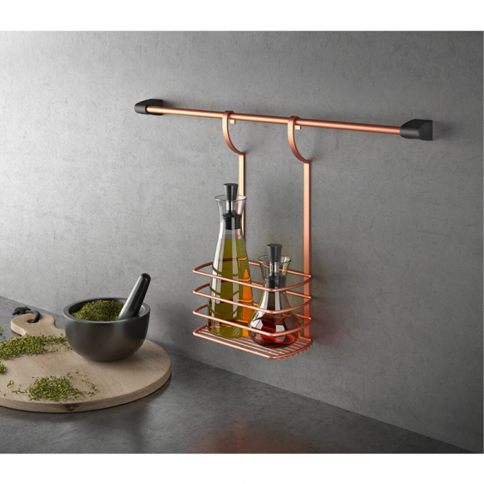 Etajera pentru sticle City Copper, finisaj cupru, 20x12x38 cm [3]