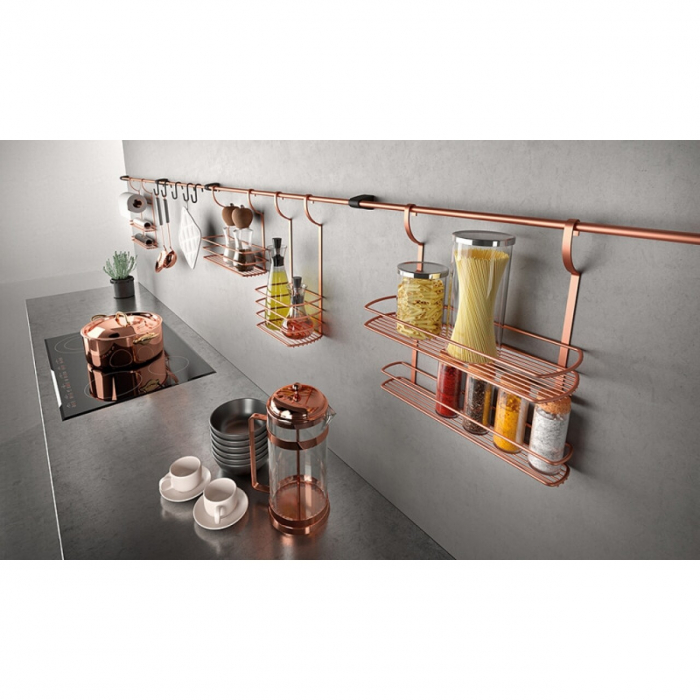 Etajera pentru sticle City Copper, finisaj cupru, 20x12x38 cm [2]