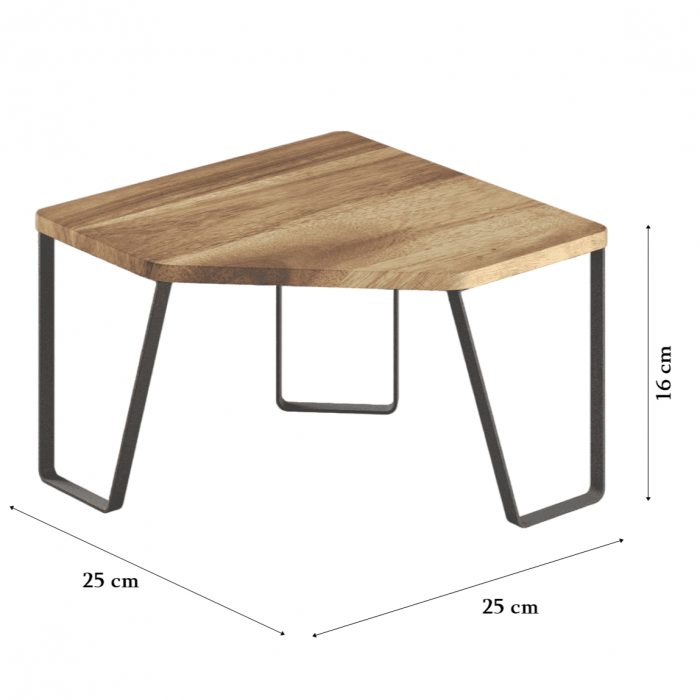 Etajera York de colt, din lemn de acacia, 25x25x16 cm [6]