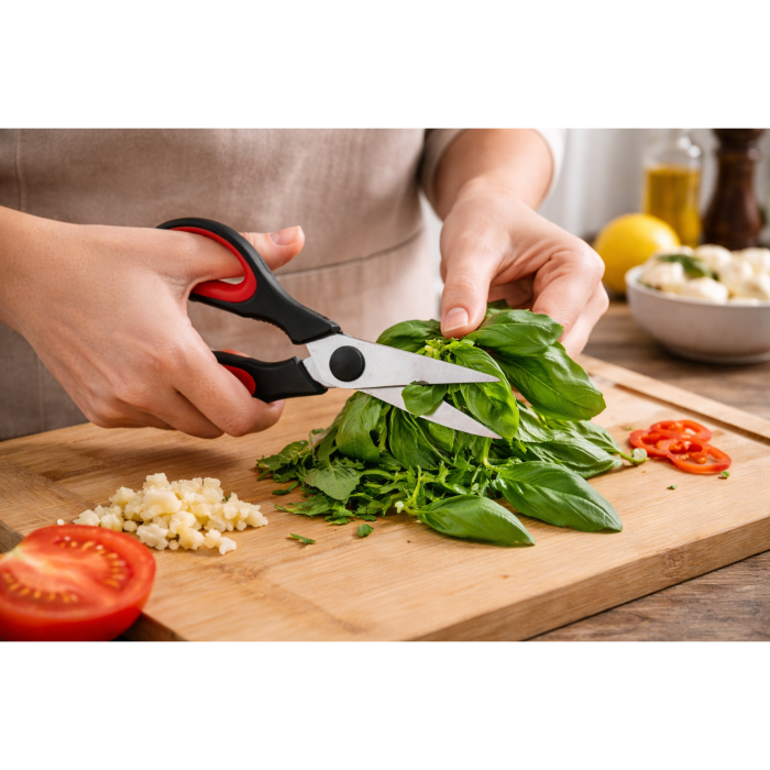 Foarfeca de bucatarie neagra cu capac magnetic, 8 x 21 x 1 cm [3]