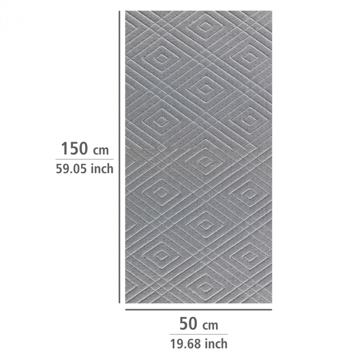 Folie protectie antialunecare pentru sertar, gri cu romburi, GSM, 150 x 50 cm [3]