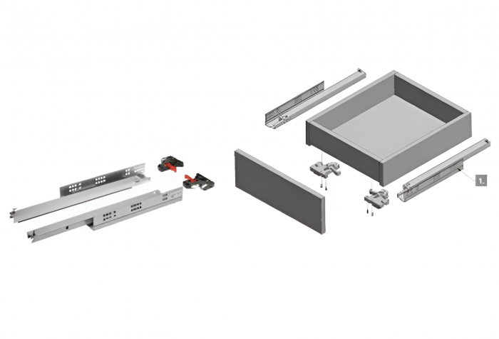 Glisiera sub sertar Modern Slide 400 mm cu extragere totala pentru placa de 18 mm, soft-close, ajustare 3D, 30 kg [7]