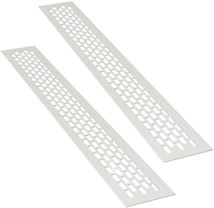 Grila ventilare din aluminiu, finisaj alb, 484x60 mm [2]