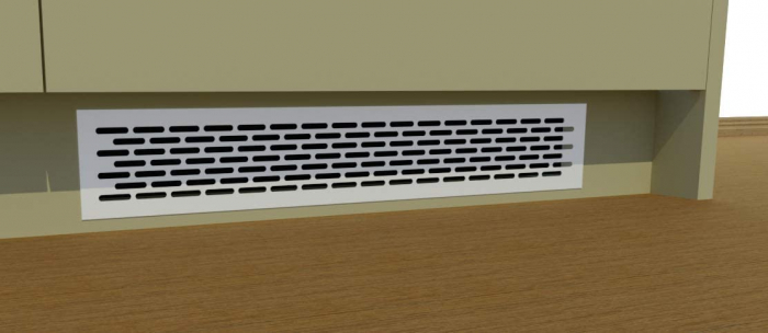 Grila ventilare din aluminiu, finisaj alb, 484x60 mm [4]