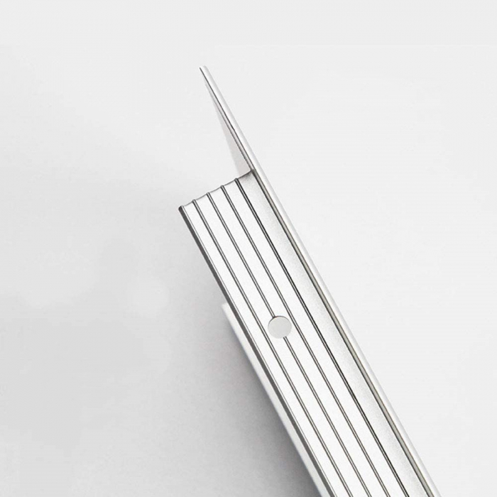 Grila ventilare din aluminiu, finisaj inox periat, 484x60 mm [6]