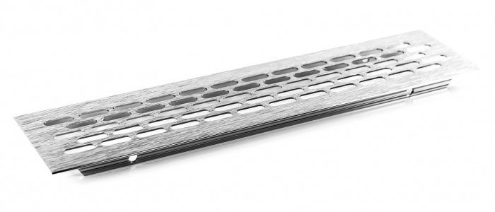 Grila ventilare din aluminiu, finisaj inox periat, 80x800 mm [3]