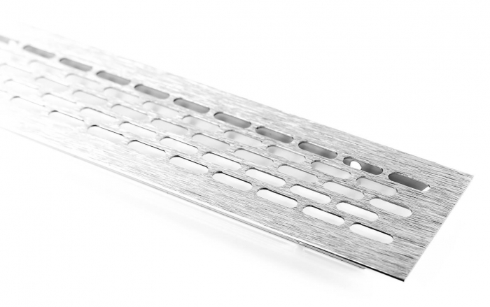 Grila ventilare din aluminiu, finisaj inox periat, 80x800 mm [2]