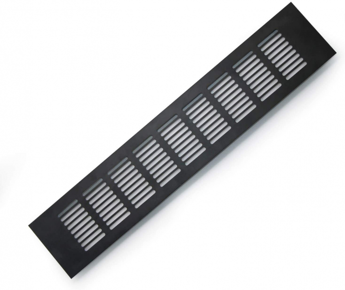 Grila ventilare din aluminiu, finisaj negru, 484x100 mm [3]