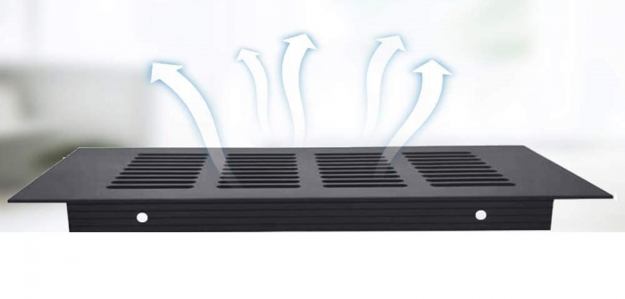 Grila ventilare din aluminiu, finisaj negru, 484x60 mm [8]