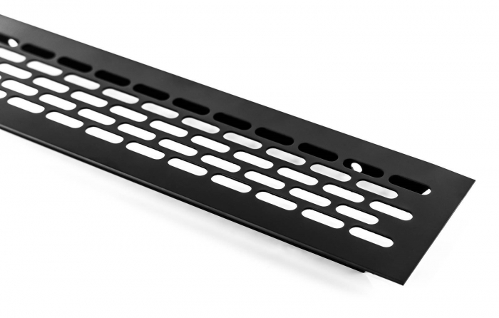 Grila ventilare din aluminiu, finisaj negru mat, 60x245 mm [3]