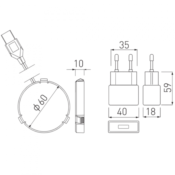Incarcator wireless, ascuns sub blat, cablu 2 m, negru [2]