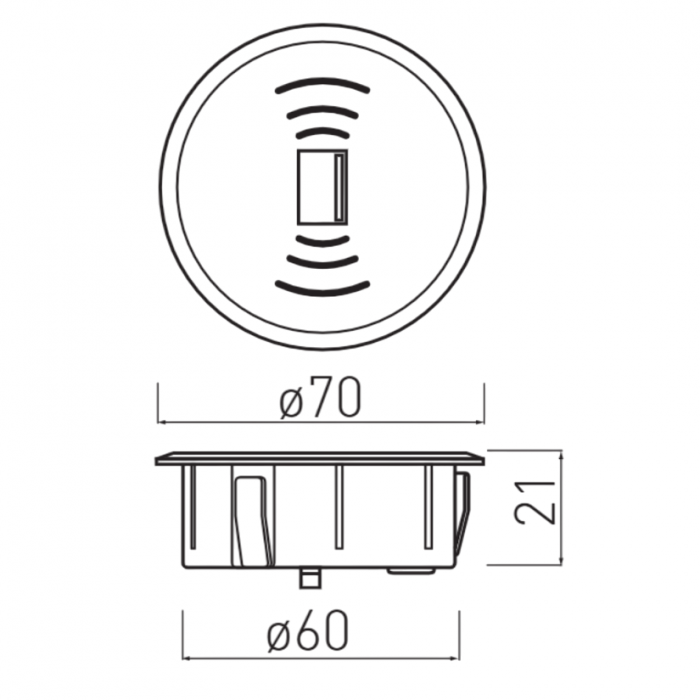 Incarcator wireless, incastrat, cablu 2 m, negru [2]